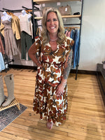 Rust Floral Dress