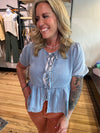 Bow Tie Denim Top