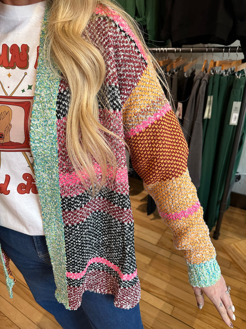 Color Block Cardigan