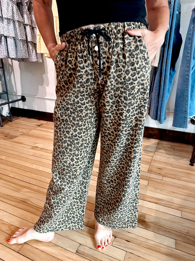 Leopard Twill Pant