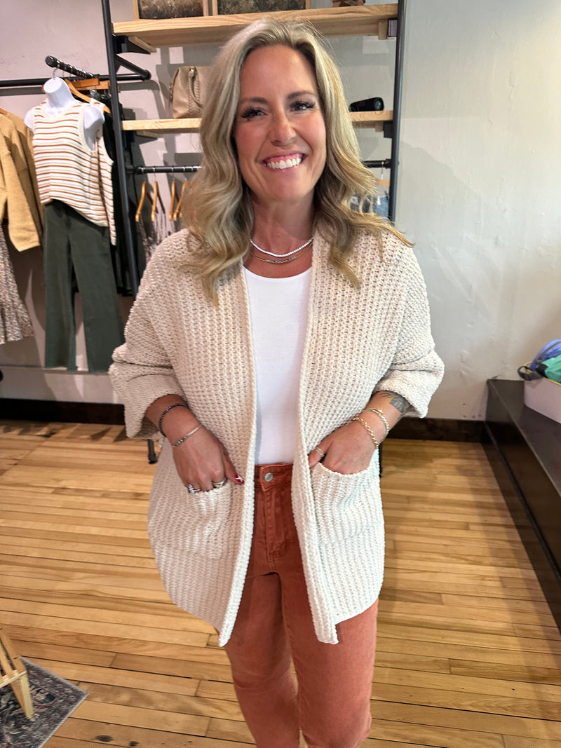 Oversized Sand Cardigan
