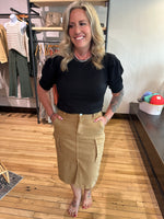Mocha Midi Cargo Skirt