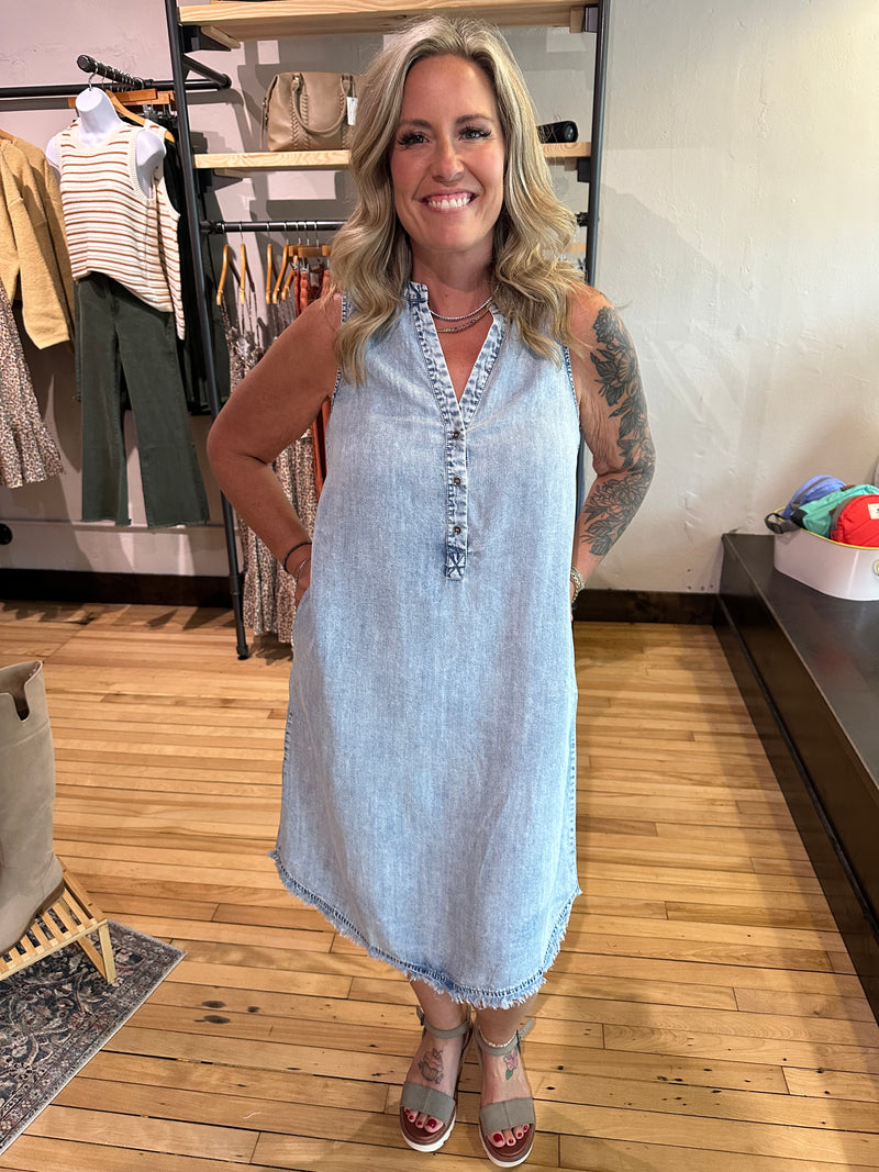 Denim Tencel Midi
