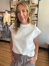 White Capped Tee