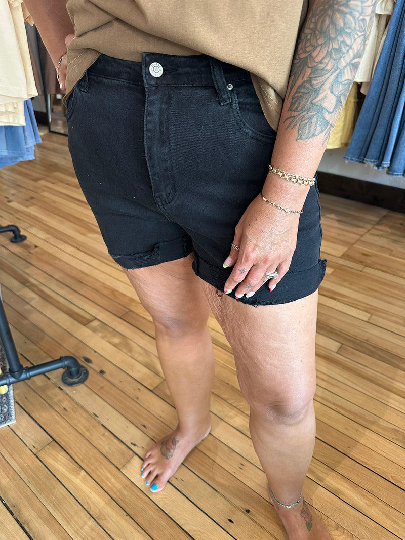 Black Cuffed Short
