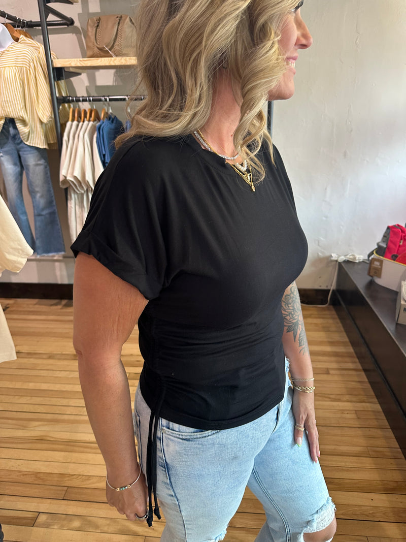 Black Ruched Tee