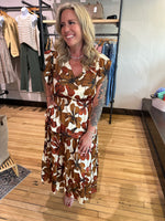 Rust Floral Dress