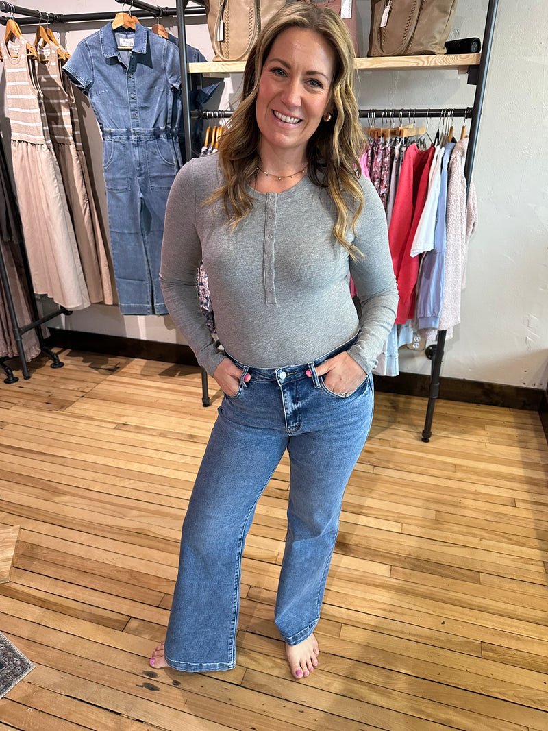 Kan Can Wide Leg Flare Denim