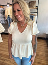 Cream Babydoll Top