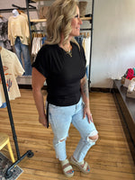 Black Ruched Tee