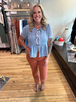 Rust Cropped Straight Pant