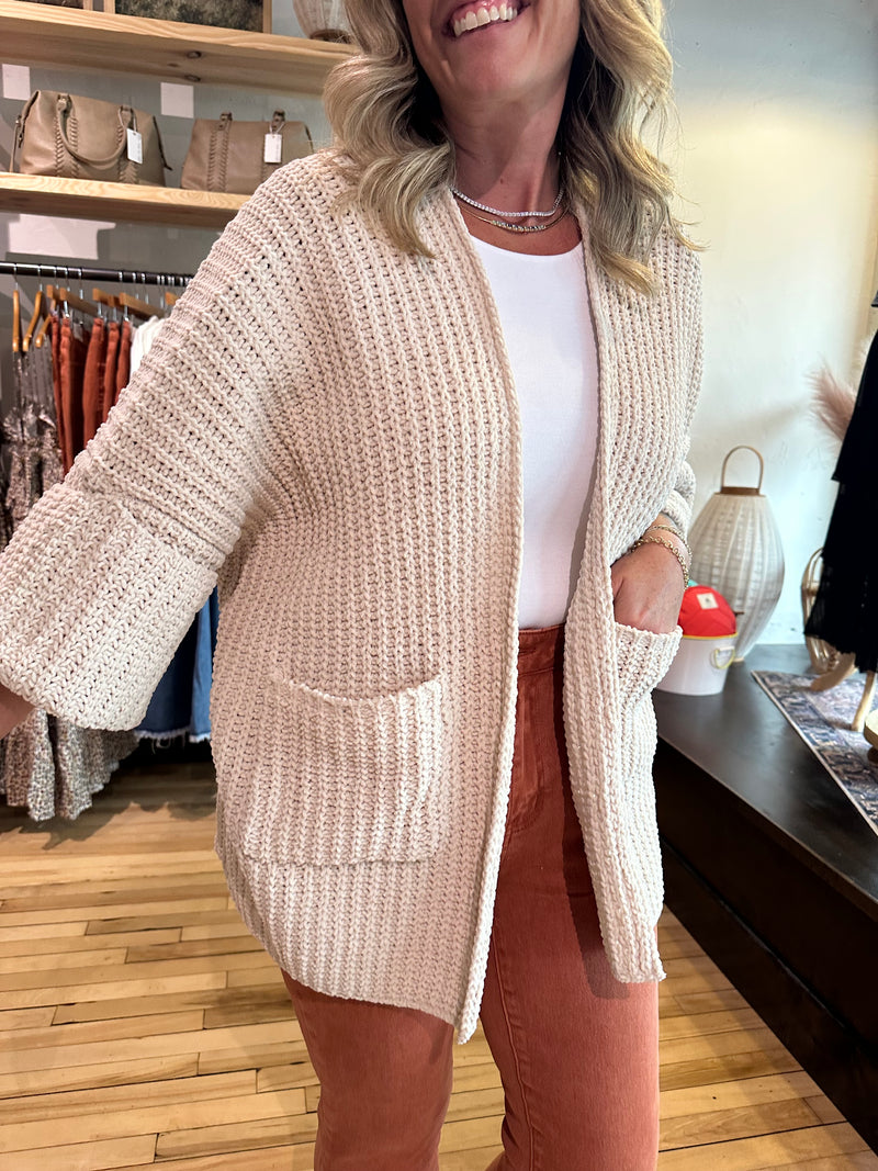 Oversized Sand Cardigan