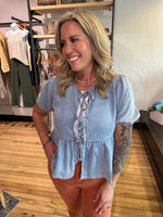 Bow Tie Denim Top