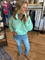 Mint Quarter Zip Sweatshirt