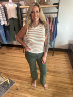 Dark Olive Bootcut Pant