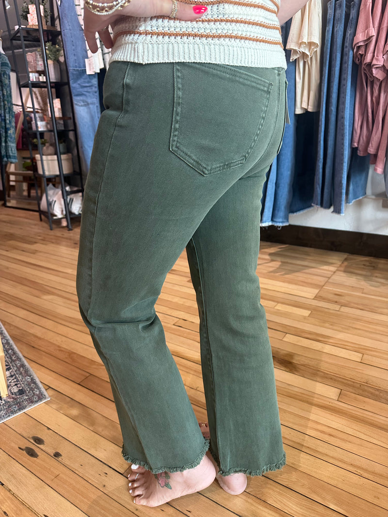 Dark Olive Bootcut Pant
