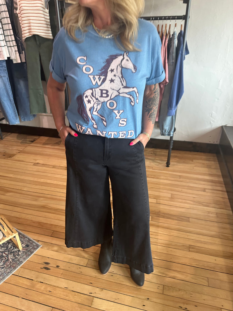 Cropped Gaucho Denim
