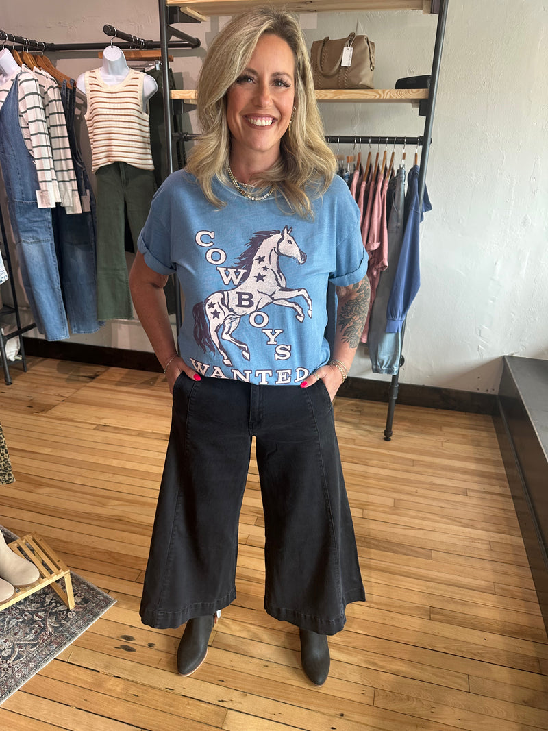 Cropped Gaucho Denim