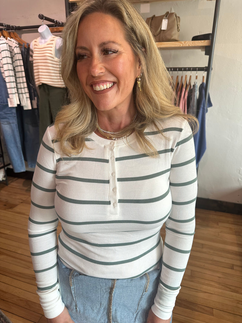 Spruce Striped Henley