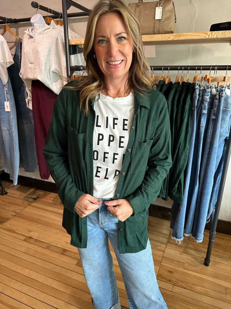 Hunter Green Button Up