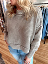 Cropped Ribbed Sweater