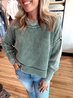 Cropped Ribbed Sweater