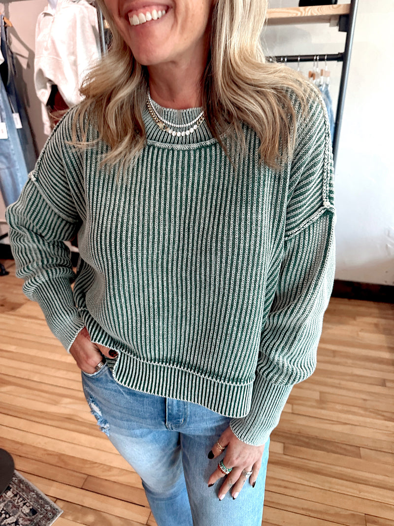 Cropped Ribbed Sweater