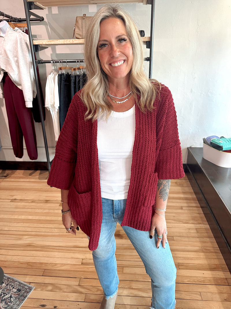 Oversized Cabernet Cardigan