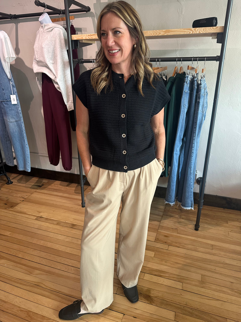 Khaki Pleated Dress Pant