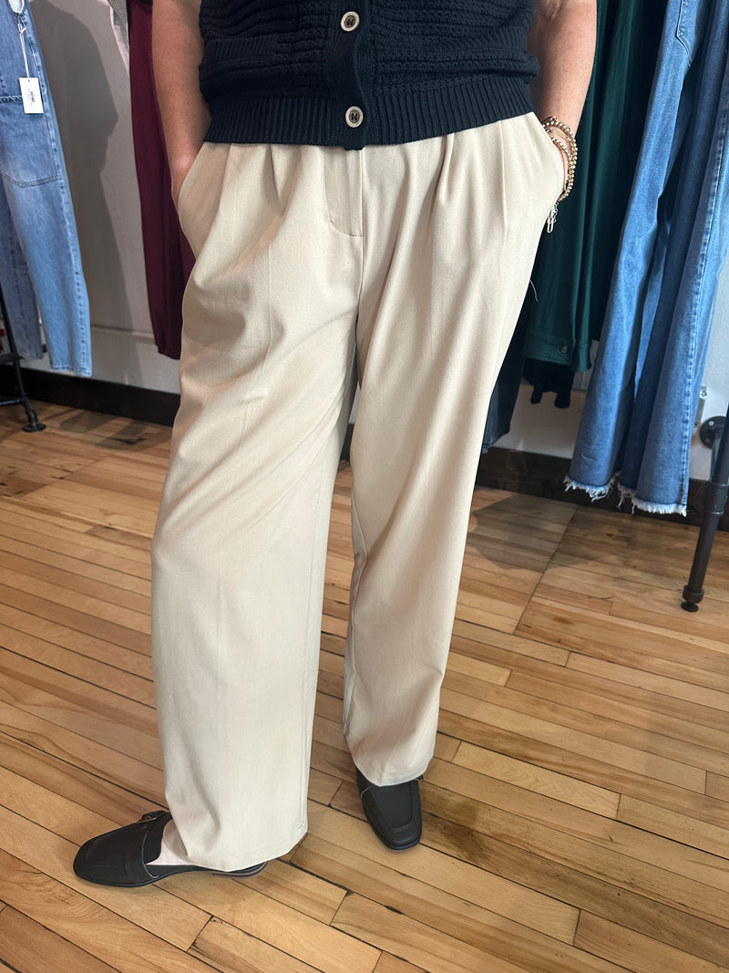 Khaki Pleated Dress Pant