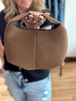 Suede Handbag + Crossbody