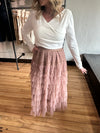Mocha Tulle Midi Skirt