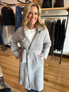 Grey Knitted Trench Coat