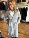 Grey Knitted Trench Coat